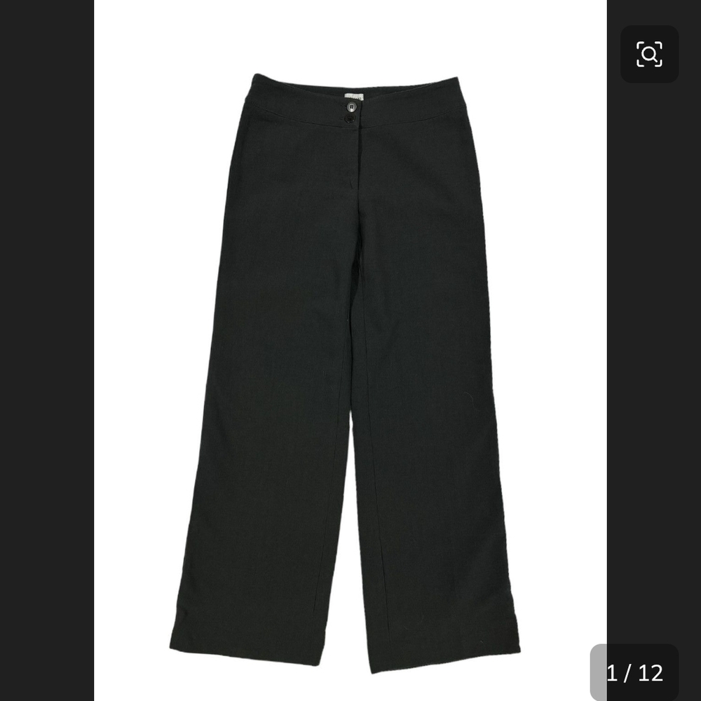 Wintage Armani Collezioni Wide Leg Linen Charcoal Trousers